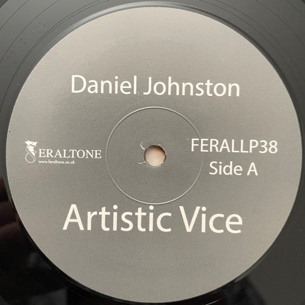 Image of Label Cover of 4644126S: 2xLP - DANIEL JOHNSTON, Artistic Vice / 1990 (Feraltone ; FERALLP38, US 2021 Reissue, Gatefold) Corner crease and small dents on cover. Clean discs.  VG/VG+