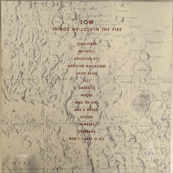 Image of Back Cover of 4915401C: 2xLP - LOW, Things We Lost In The Fire (Kranky; Krank046,  2022 Reissue, Gatefold Sleeve In Hype Stickered Poly Outer, Side 4 Etched)   NEW/NEW