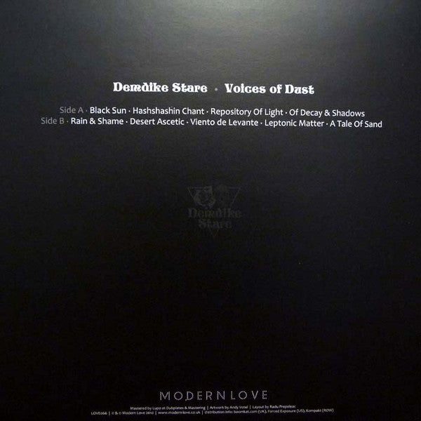 Image of Back Cover of 5244029S: LP - DEMDIKE STARE, Voices Of Dust (Modern Love ; LOVE066, UK 2010)   VG+/VG+