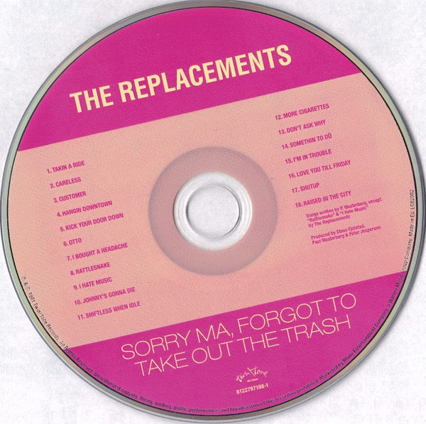 Image of Label Cover of 5xCD - VG/VG+ - THE REPLACEMENTS, Original Album Series (Rhino Records; 8122797198, Europe 2012, Slipcase, Inners), ,  - 2316190C