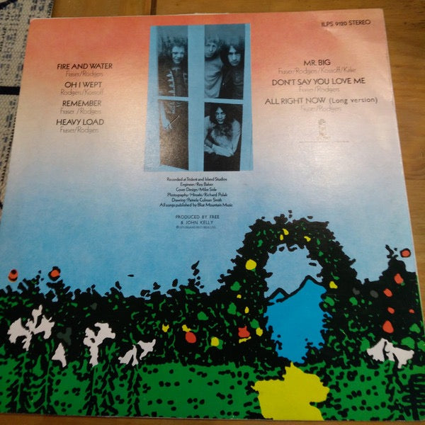Image of Back Cover of LP - VG/VG - FREE, Fire And Water (Island Records Night & Day Labels; ILPS 9120, UK 1970s Reissue), Strong VG,  - 3416340C
