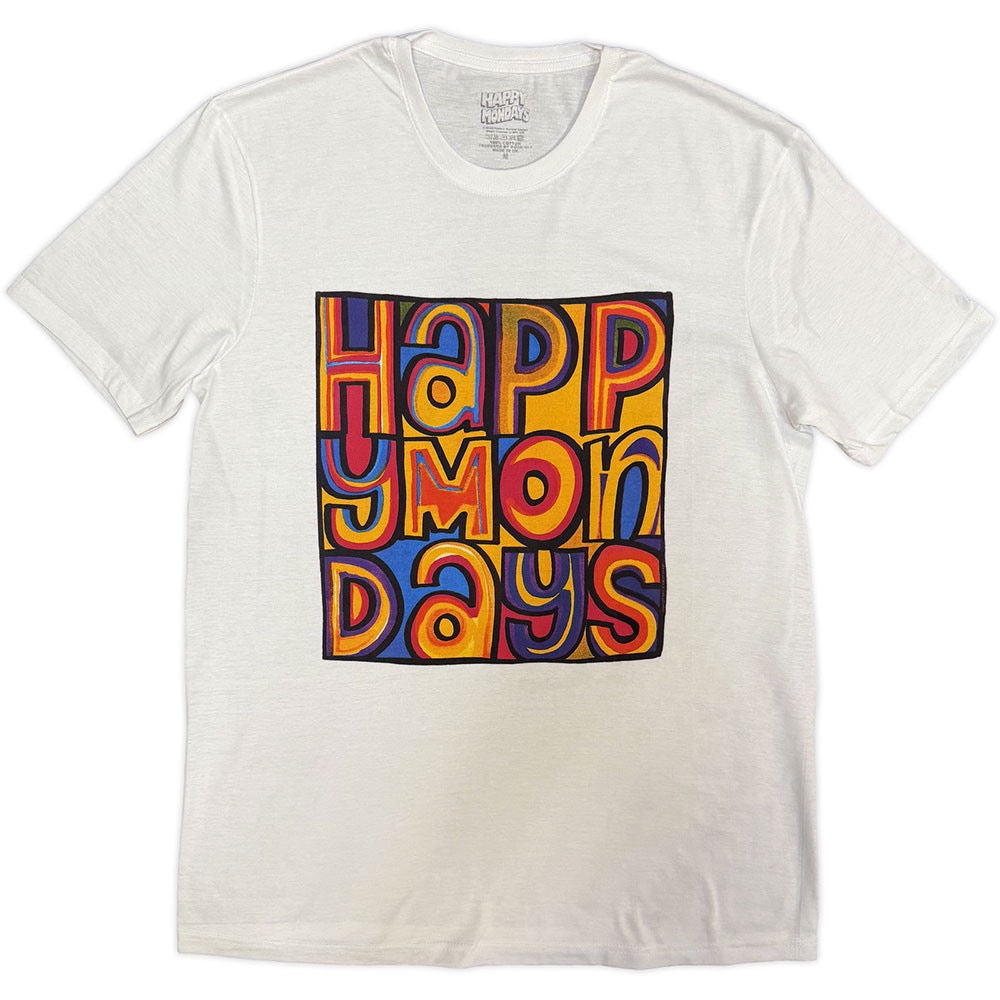 Image of Front Cover of Accessories - NEW - HAPPY MONDAYS, Greatest Hits T-Shirt (White) L (, UK ), ,  - 4416264C