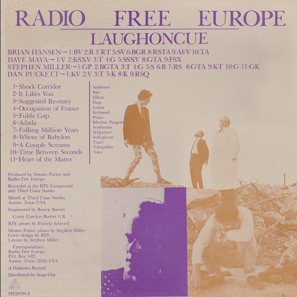 Image of Back Cover of LP - VG/VG - RADIO FREE EUROPE, Laughoncue (Hedonics Record ; HEDON 4, UK 1981), A few light hairlines. ,  - 4026283E