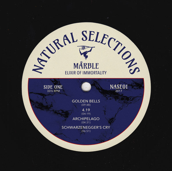 Image of Label Cover of LP - VG+/EX - M RBLE, Elixir Of Immortality (Natural Selections ; NASE01, UK 2018, Picture Sleeve, Insert), One light corner ding, Bad technology. Missed calls. Broken languages. International timezones. Fourth world fantasies. Late night conversations - these are just some of the elements that combine to make 'Elixir Of Immortality' one of the most compelling records you will hear all year. It's 'ambient', it's 'jazz', it's 'electronic' - but not as we know it. In fact, it's everyth