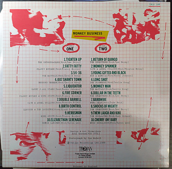 Image of Back Cover of LP - VG+/VG+ - VARIOUS ARTISTS, Monkey Business (Trojan Records; TRLS 188, UK 1980), ,  - 2426169E