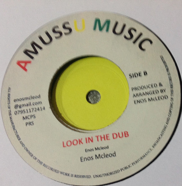 Image of Back Cover of 7" - /VG+ - ENOS MCLEOD & THE MIGHTY DIAMONDS, By The Look In Your Eyes / Look in the dub (Amussu Music ; AMM012, UK 2015), ,  - 3756082S