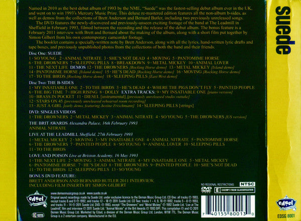Image of Back Cover of 3xCD - VG+/VG+ - SUEDE, Suede (Edsel Records ; EDSG 8001, UK & Europe 2011, Quadruple Digipak, Booklet, 2CDs & DVD), ,  - 1736328E