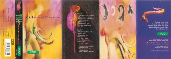 Image of Back Cover of Cassette - VG+/VG+ - THE BREEDERS, Pod (4AD ; CAD C 0006, UK 1990, J-Card), ,  - 3116452C