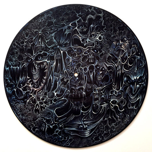 Image of Front Cover of 0446051S: LP - MORBID ANGEL, Altars Of Madness (Earrache; MOSH11P, UK 1989, Clear Plastic Sleeve, Picture Disc)   /VG+
