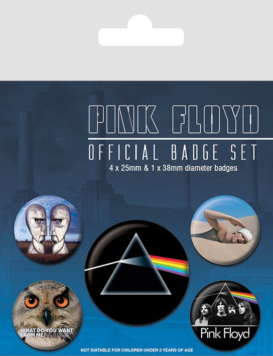 Image of Front Cover of 2415040C: Accessories - PINK FLOYD, Assorted Badge Pack (5x badges; , UK 2022)   NEW/NEW