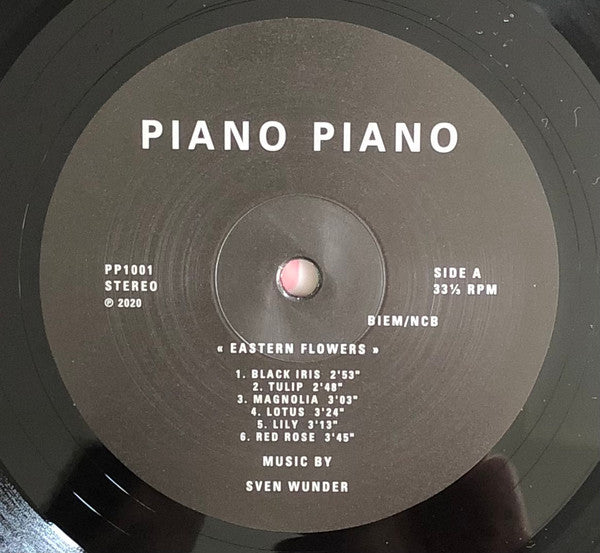 Image of Label Cover of 4754144S: LP - SVEN WUNDER, Eastern Flowers (Piano Piano ; PP1001, Sweden 2020 Reissue)   NEW/NEW