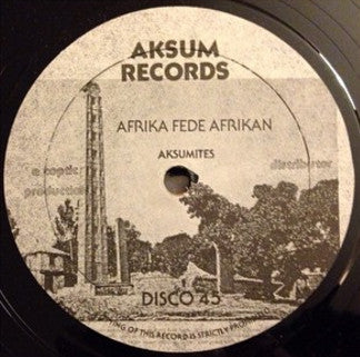 Image of Front Cover of 2422238E: 12" - AKSUMITES / YOUNG ROOTS, Afrika Fede Afrikan / New Dub (Aksum Records; AK-7, US 1980, Plain Sleeve) Lots of light marks, plays fine, minor surface here and there.  /VG