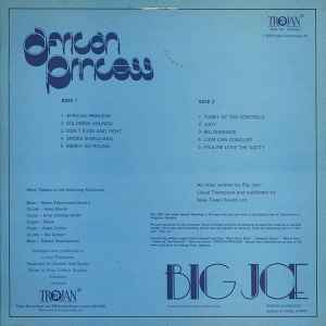 Image of Back Cover of LP - VG/VG+ - BIG JOE, African Princess (Trojan Records ; TRLS 152, UK 1978), 'Name & address  Stamps' on label (& inner). WOL/ Writing on sleeve. Wear to bottom corner of sleeve.,  - 3326137E