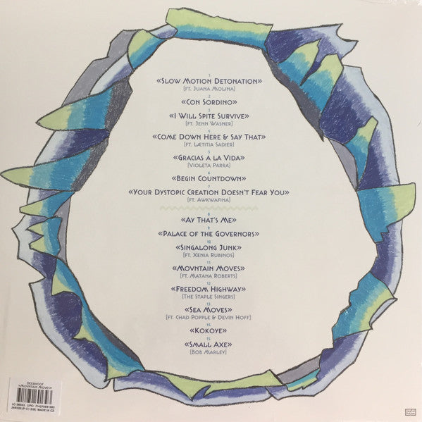 Image of Back Cover of LP - VG+/VG+ - DEERHOOF, Mountain Moves (Joyful Noise Recordings ; JNR233, US 2017, Inner, Blue Swirl Vinyl.), ,  - 4126023E