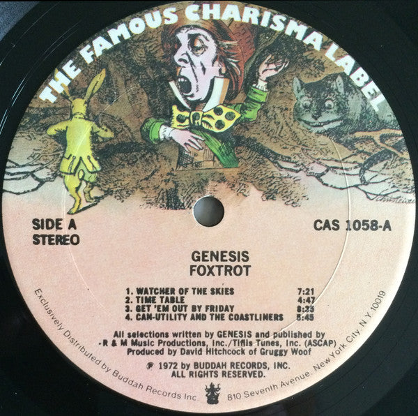 Image of Label Cover of 2724283E: LP - GENESIS, Foxtrot (Charisma Small Hatter Label; CAS 1058, US 1970s Reissue, Gatefold)   VG+/VG+