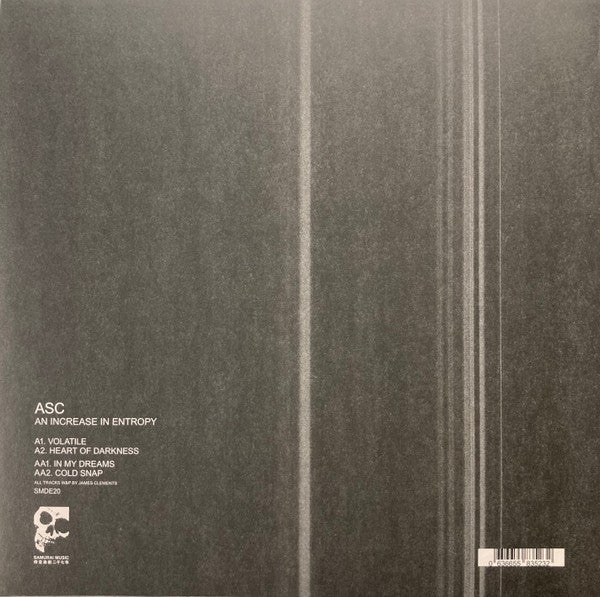 Image of Back Cover of 3932042E: 12" - ASC, An Increase In Entropy (Samurai Music ; SMDE20, Germany 2022, Limited Edition, Repress, Red Marbled Translucent)   NEW/NEW