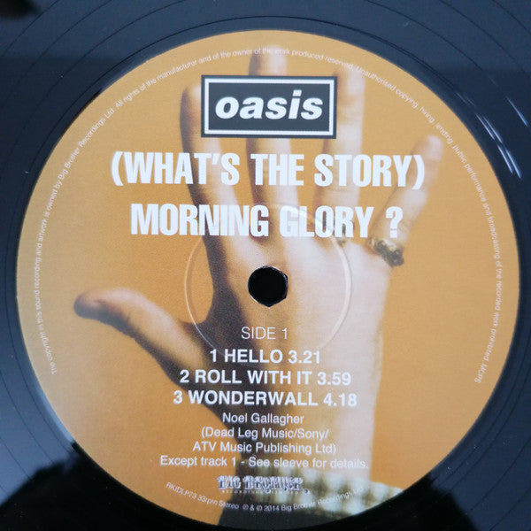 Image of Label Cover of 2xLP - NEW/NEW - OASIS, (What s The Story) Morning Glory ? (Big Brother ; RKIDLP73, Europe 2020 Reissue, Tri Fold Sleeve), , With 22 million copies sold worldwide, Oasis's biggest-selling album is '(What's The Story) Morning Glory?', the follow-up to debut album 'Definitely Maybe.' It was recorded in Rockfield Studios in Monmouthshire between May and June 1995, with Owen Morris and Noel Gallagher producing. It was released on October 2, 1995, and spent 10 weeks at No. 1. It is the fi