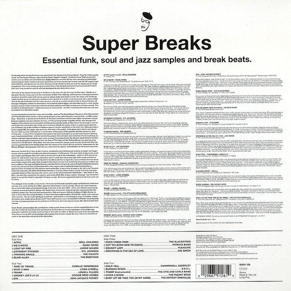 Image of Back Cover of 2514239C: 2xLP - VARIOUS, Super Breaks. Essential Funk, Soul And Jazz Samples And Break Beats (BGP Records ; BGP2 126, UK 1999)   NEW/NEW