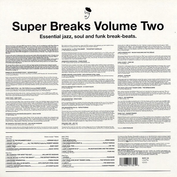 Image of Back Cover of 4134120E: 2xLP - VARIOUS, Super Breaks. Essential Jazz, Soul And Funk Break-Beats. Volume Two (BGP Records ; BGP2 132, UK 2000)   NEW/NEW