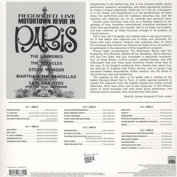 Image of Back Cover of 3xLP - VG+/VG+ - VARIOUS, Motortown Revue In Paris (Tamla ; 0602547683212, Europe 2016, Card Sleeve, 3 Inners + Insert), ,  - 2946083S