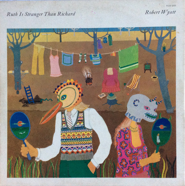 Image of Back Cover of 2xLP - G+/VG - ROBERT WYATT, Rock Bottom / Ruth Is Stranger Than Richard (Virgin Green/Red; VGD 3505, UK 1983 Reissue, Gatefold, 2 Pressing Rings.), Edge and Ring Wear, Minor Sticker Damage,  - 2226349E