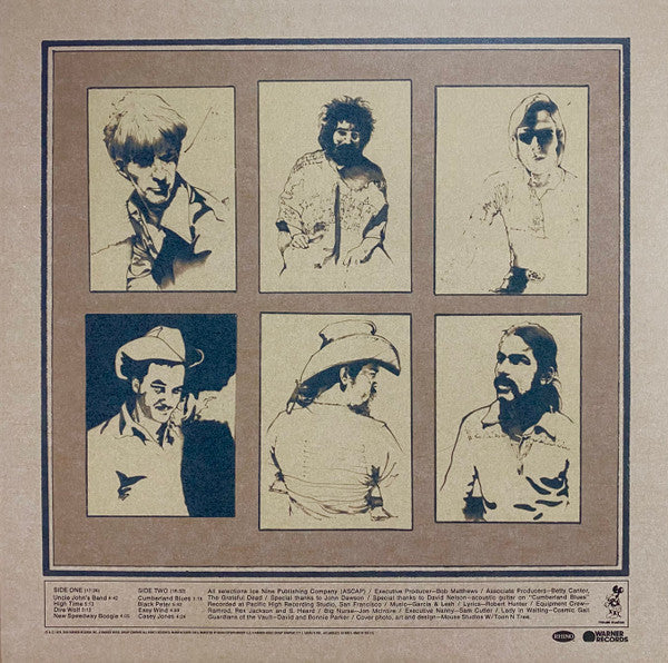 Image of Back Cover of LP - NEW/NEW - THE GRATEFUL DEAD, Workingman's Dead (Warner Records ; RR1 1869, USA & Europe 2020 Reissue), , On June 14, 1970, the Grateful Dead released Workingman s Dead, an album that was unlike anything they had ever done, one that showed the world a new side of the Dead. It was clearly the same band as before, but now with a distinctly different sound and approach to the music, pivoting from psychedelic improvisation to folk-rock storytelling for the  everyman,  as the album s t