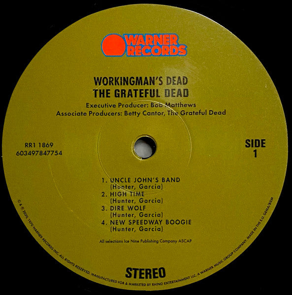 Image of Label Cover of 5134109E: LP - THE GRATEFUL DEAD, Workingman's Dead (Warner Records ; RR1 1869, USA & Europe 2020 Reissue)   NEW/NEW