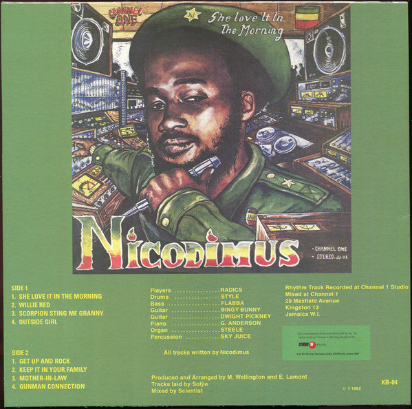 Image of Back Cover of 2813064C: LP - NICODIMUS, She Love It In The Morning (12 Star Records ; KB-04, UK 2022 Reissue)   NEW/NEW