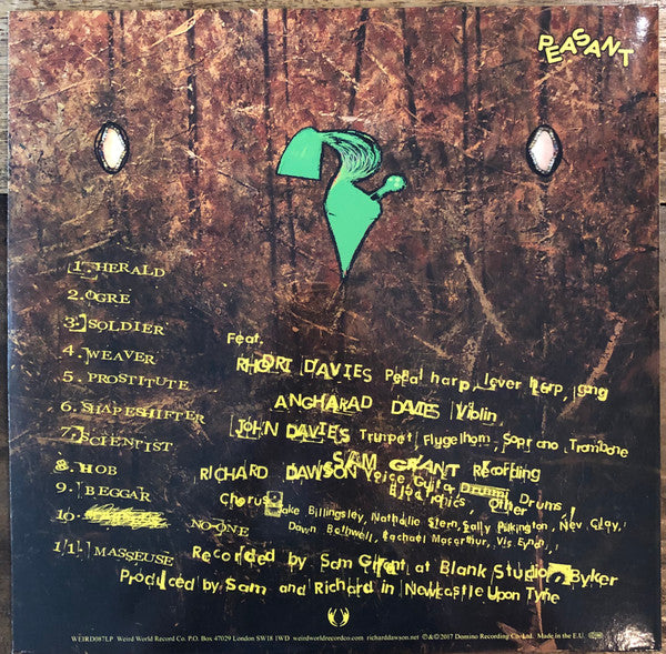Image of Back Cover of 2xLP - VG+/VG+ - RICHARD DAWSON, Peasant (Weird World; WEIRD087LP, UK & Europe 2017, 2 Inners, Heavyweight Vinyl), ,  - 3646382S