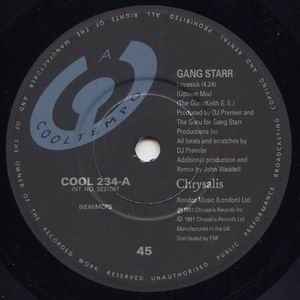 Image of Label Cover of 7" - VG/VG - GANG STARR, Lovesick (Upbeat Mix / Album Mix) (Cooltempo ; COOL 234, UK 1991, Picture Sleeve), Small stains on sleeve,  - 3416169C