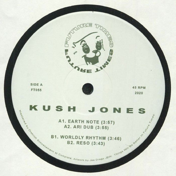 Image of Front Cover of 12" EP - /VG - KUSH JONES, FT055 (Future Times ; FT055, US 2020, Plain Sleeve), , A1 - Earth NoteA2 - Ari Dub	B1 - Wordly Rhythm	B2 - Reso - 4316123C