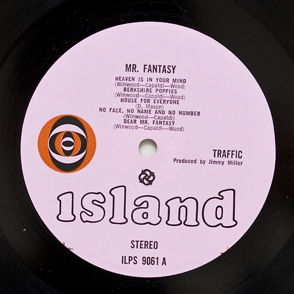 Image of Label Cover of LP - G+/G+ - TRAFFIC, Mr. Fantasy (Island Pink/Orange And Black Eye Logo, Smooth Label; ILPS9061, UK 1967, Inside Loading Gatefold Sleeve, Stereo), Edge Wear, Ink Stains Inside Gatefold,  - 4326240E