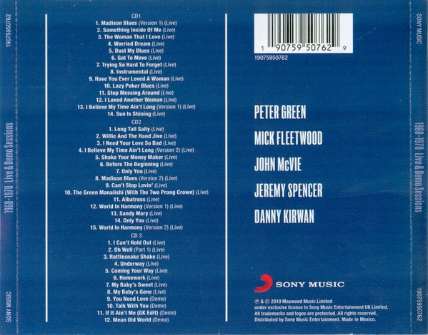 Image of Back Cover of 3xCD - M/M - FLEETWOOD MAC, Before The Beginning (1968-1970 Live & Demo Sessions) (Sony Music ; 19075923252, Europe 2019, Book Sleeve), Still In Stickered Shrinkwrap,  - 3816417C