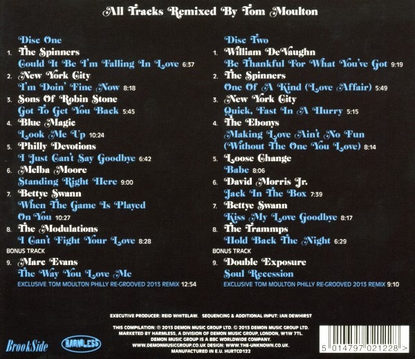 Image of Back Cover of 2xCD - VG/G+ - TOM MOULTON, Philly ReGrooved 3 - Tom Moulton Remixes (Harmless ; HURTCD122, UK 2013, Triple Digipak, Booklet), Scratches (CD),  - 3336067E