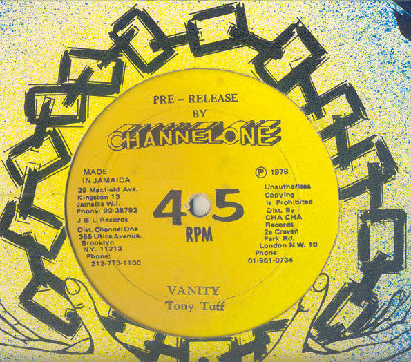 Image of Front Cover of 2644123S: 12" - TONY TUFF, Vanity / Roving (Channel One ; , UK 1978, Plain Sleeve)   /VG