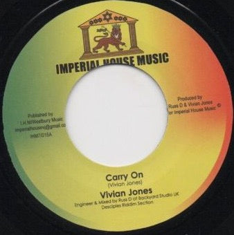 Image of Front Cover of 2914262C: 7" - VIVIAN JONES, Carry On (Imperial House Music ; IHM7015, UK 2016)   /VG+