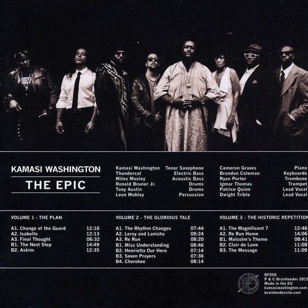 Image of Back Cover of 3xLP - VG+/VG+ - KAMASI WASHINGTON, The Epic (Brainfeeder ; BF050, Europe 2020 Reissue, Box Set, 3 Inners), ,  - 3126226E
