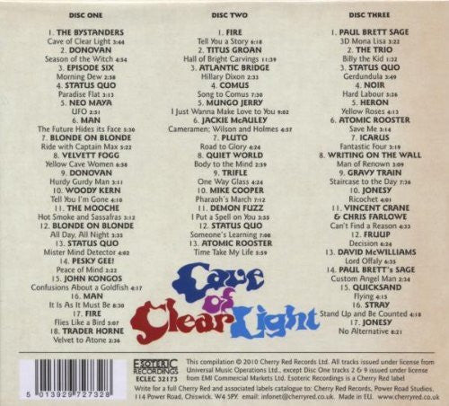 Image of Back Cover of 3xCD - VG+/EX - VARIOUS, Cave Of Clear Light : The Pye And Dawn Records Underground Trip 1967-1975 (Esoteric Recordings  ; ECLEC 32173, UK 2010, Box Set, Booklet), ,  - 3036180E