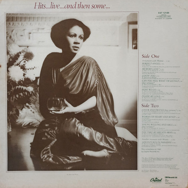 Image of Back Cover of LP - VG+/VG - MINNIE RIPERTON, The Best Of Minnie Riperton (Capitol Colorband; EST 12189, UK 1981), ,  - 4026110E