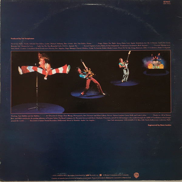 Image of Back Cover of LP - G+/VG+ - VAN HALEN, Van Halen II (Warner Bros. Records ; K 56616, UK 1979, Inner With Curved Corners), Edge and Ring Wear,  - 2446181S