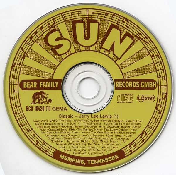 Image of Label Cover of 8xCD - VG/VG+ - JERRY LEE LEWIS, Classic Jerry Lee Lewis - The Definitive Edition Of His Sun Recordings 1956-1963 (Incl. Unissued Performances) (Bear Family Records ; BCD 15420 HH, Germany 1989, Box Set, Booklet), Box has one corner split & some wear.,  - 3016198C