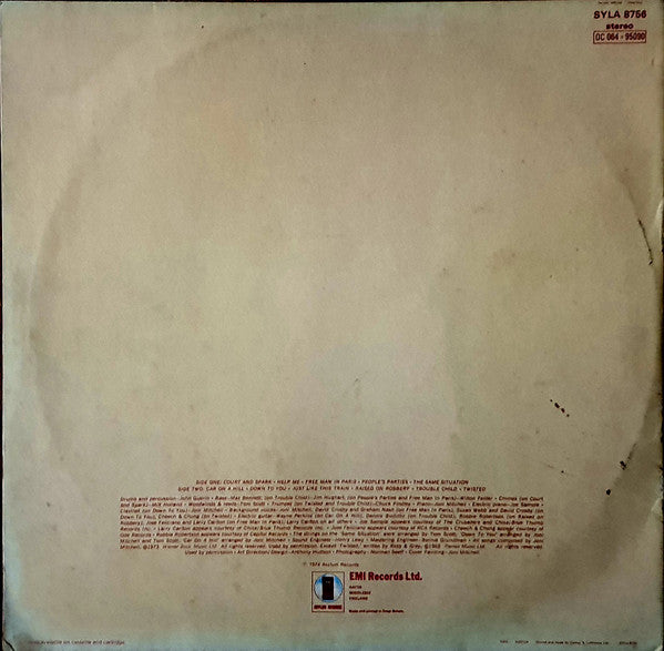 Image of Back Cover of LP - VG/VG - JONI MITCHELL, Court And Spark (Asylum Records Door Label; SYLA 8756, UK 1974, Smooth Gatefold), ,  - 2226027E