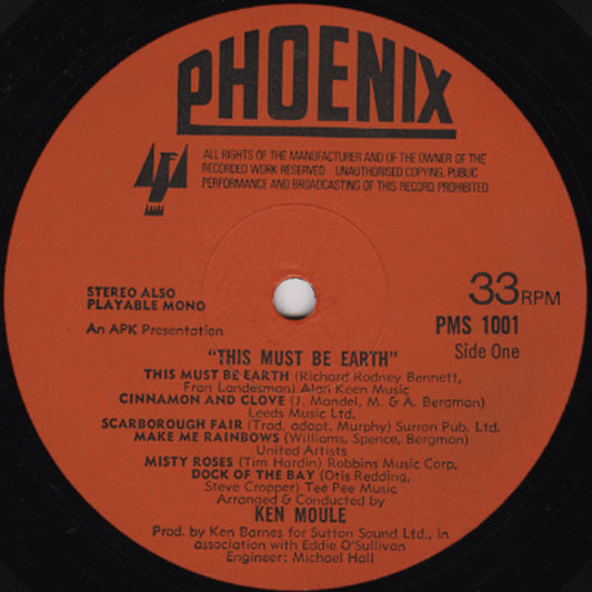 Image of Front Cover of 3142114S: LP - MARK MURPHY, This Must Be Earth (Phoenix; PMS 1001, UK 1969, Plain Sleeve )   /VG+