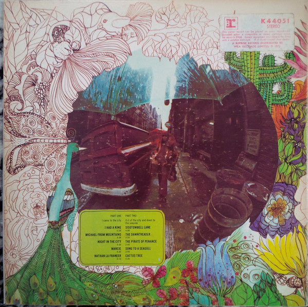 Image of Back Cover of LP - G+/G+ - JONI MITCHELL, Joni Mitchell Song To A Seagull (Reprise Tan Riverboat, No WB Logo; K 44051, UK 1972 Reissue, Gatefold, UK Disc In Canadian Sleeve Stickered With K 44051 Number), A couple taped edges. WOS. Lots of very light hairlines on disc.,  - 2146167S