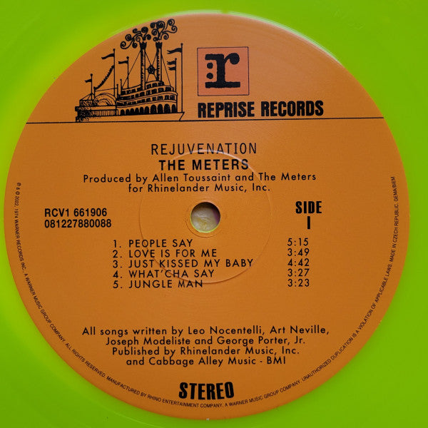 Image of Label Cover of LP - VG+/VG+ - THE METERS, Rejuvenation (Reprise Records ; RCV1 661906, US 2021 Reissue, Insert & Booklet, Yellow Vinyl. 'Vinyl Me, Please' essential E108. With Obi.), ,  - 3526311E