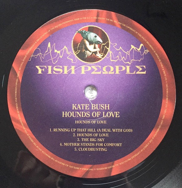 Image of Label Cover of LP - VG+/VG+ - KATE BUSH, Hounds Of Love (Fish People  ; 0190295593865, Europe 2018 Reissue, Inner, 180 Gram Vinyl), ,  - 2826267E