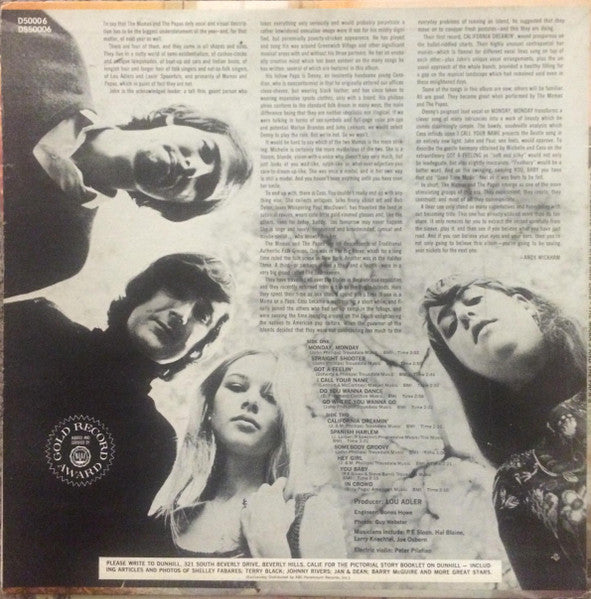 Image of Back Cover of LP - VG/VG - THE MAMA'S AND THE PAPA'S, If You Can Believe Your Eyes And Ears (Dunhill; D-50006, US 1968 Reissue, Scroll Over Toilet!, Mono), ,  - 3626040E
