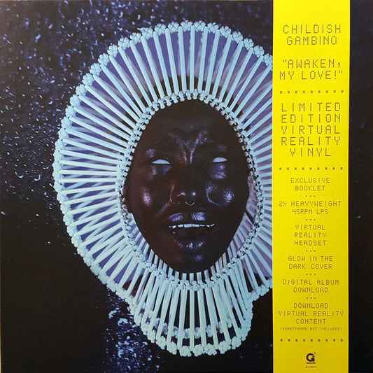 Image of Front Cover of 2xLP - VG/VG - CHILDISH GAMBINO, Awaken, My Love! (Glassnote; GLS-0209-01, US 2017, Embossed Box Set, 2 Inners, Booklet, NO VR HEADSET, NO OBI.), faint rub marks to vinyl. light wear to box,  - 2946085S