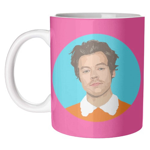 Image of Front Cover of 5114393C: Accessories - HARRY STYLES, Pink Mug (, UK 2022, White Mug With Colour Print)   NEW/NEW