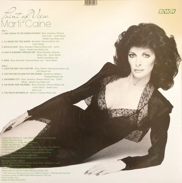Image of Back Cover of LP - VG+/VG+ - MARTI CAINE, Point Of View (Be With Records; BEWITH036LP, UK 2018 Reissue, Inner), ,  - 2316542C